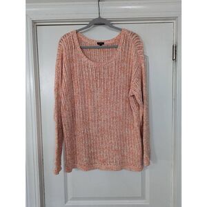 Talbots Open Knit Sweater women's size XL peach cotton beachy vacation‎